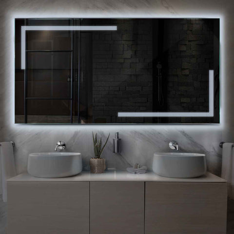 LED Spiegel Rechthoekig | Zonder Touchknoppen | Koud wit licht - Reyze Serie Minimal Model 2