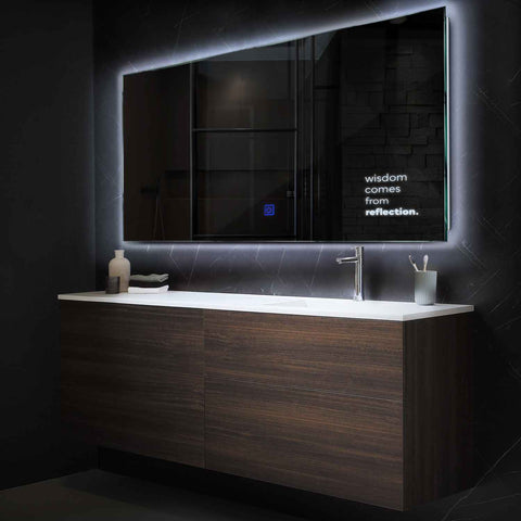 LED Spiegel Rechthoekig | met Touch-Knop | Koud wit licht - Reyze Serie Motivated Model 1