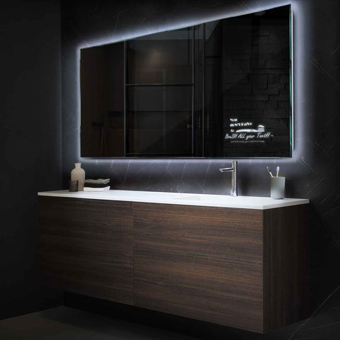 LED Spiegel Rechthoekig | Zonder Touchknoppen | Koud wit licht - Reyze Serie Motivated Model 3