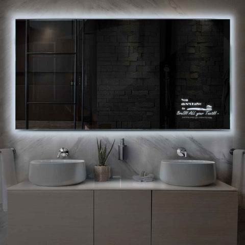 LED Spiegel Rechthoekig | Zonder Touchknoppen | Koud wit licht - Reyze Serie Motivated Model 3