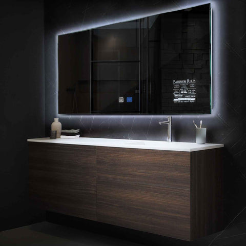 LED Spiegel Rechthoekig | met Touch-Knoppen | en Anti-Condens Functie | Koud wit licht - Reyze Serie Motivated Model 5