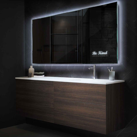 LED Spiegel Rechthoekig | Zonder Touchknoppen | Koud wit licht - Reyze Serie Motivated Model 6