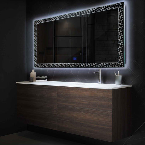 LED Spiegel Rechthoekig | met Touch-Knop | Koud wit licht - Reyze Serie Official Model 7
