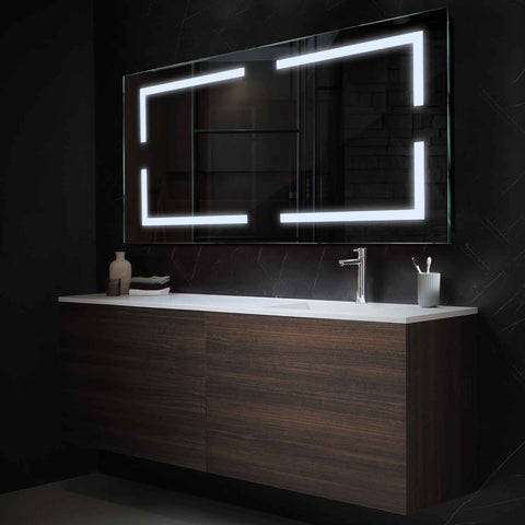 LED Spiegel Rechthoekig | Zonder Touchknoppen | Koud wit licht - Reyze Serie Salono Model 2