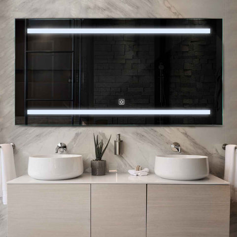 LED Spiegel Rechthoekig | met Touch-Knop | Koud wit licht - Reyze Serie Salono Model 4