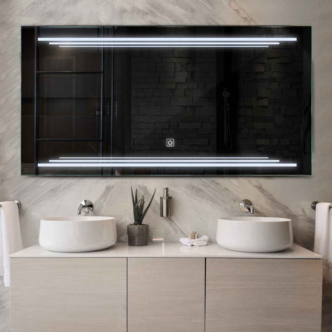 LED Spiegel Rechthoekig | met Touch-Knop | Koud wit licht - Reyze Serie Salono Model 7