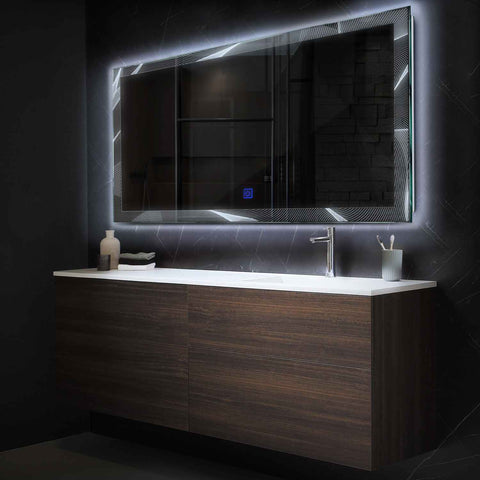 LED Spiegel Rechthoekig | met Touch-Knop | Koud wit licht - Reyze Serie Simetria Model 2