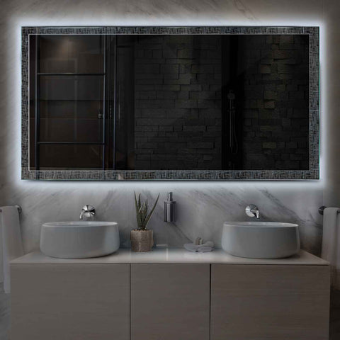 LED Spiegel Rechthoekig | Zonder Touchknoppen | Koud wit licht - Reyze Serie Simetria Model 6