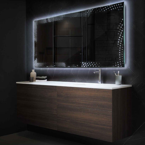 LED Spiegel Rechthoekig | Zonder Touchknoppen | Koud wit licht - Reyze Serie Simetria Model 8