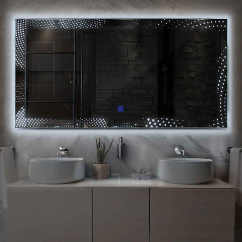 LED Spiegel Rechthoekig | met Touch-Knop | Koud wit licht - Reyze Serie Simetria Model 8