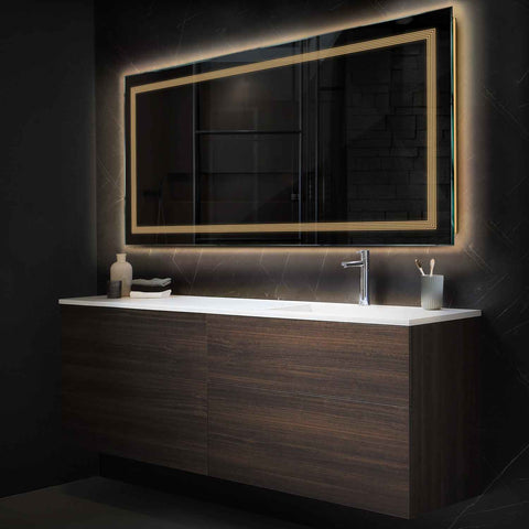 LED Spiegel Rechthoekig | Zonder Touchknoppen | Warm Wit Licht - Reyze Serie Minimal Model 1