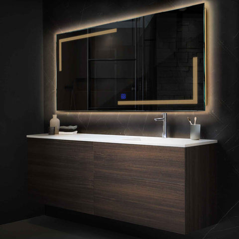 LED Spiegel Rechthoekig | met Touch-Knop | Warm Wit Licht - Reyze Serie Minimal Model 2