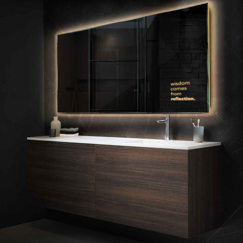 LED Spiegel Rechthoekig | Zonder Touchknoppen | Warm Wit Licht - Reyze Serie Motivated Model 1