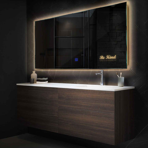 LED Spiegel Rechthoekig | met Touch-Knop | Warm Wit Licht - Reyze Serie Motivated Model 6
