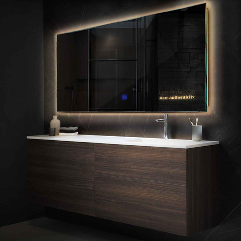 LED Spiegel Rechthoekig | met Touch-Knop | Warm Wit Licht - Reyze Serie Motivated Model 7
