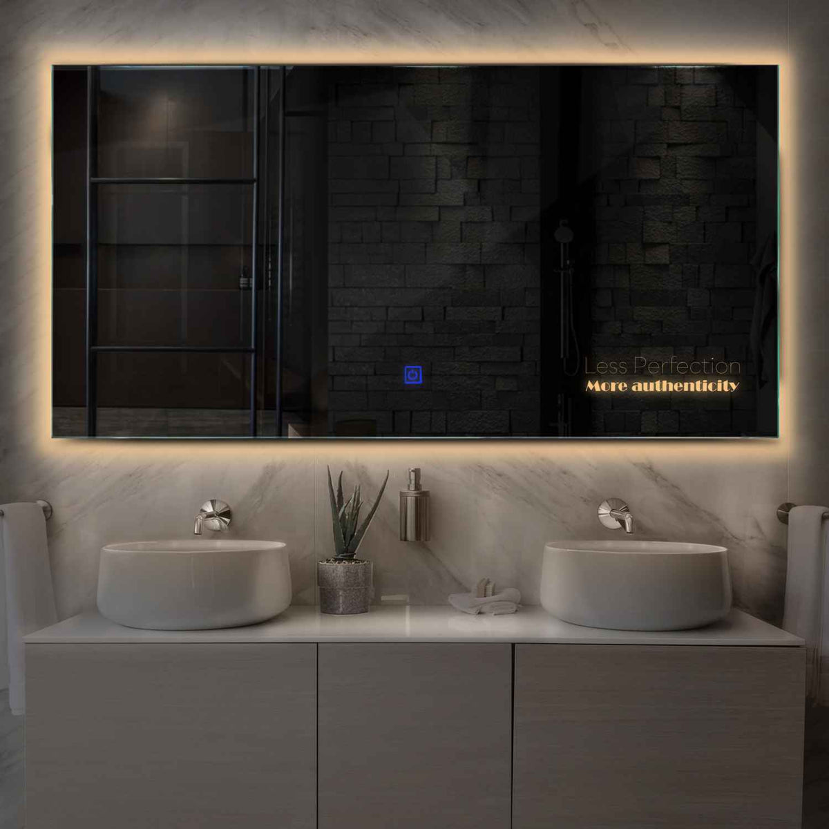 LED Spiegel Rechthoekig | met Touch-Knop | Warm Wit Licht - Reyze Serie Motivated Model 6