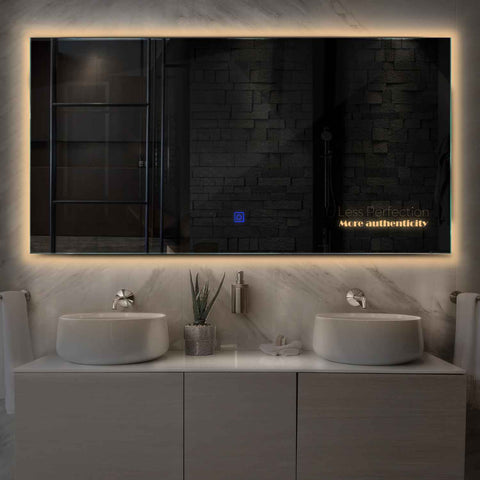 LED Spiegel Rechthoekig | met Touch-Knop | Warm Wit Licht - Reyze Serie Motivated Model 6