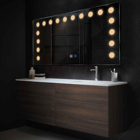 LED Spiegel Rechthoekig | met Touch-Knoppen | en Anti-Condens Functie | Warm Wit Licht - Reyze Serie Salono Model 6