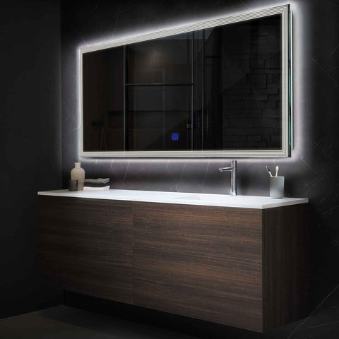 LED Spiegel Rechthoekig | met Touch-Knop | Neutraal wit licht - Reyze Serie Edge Model 1