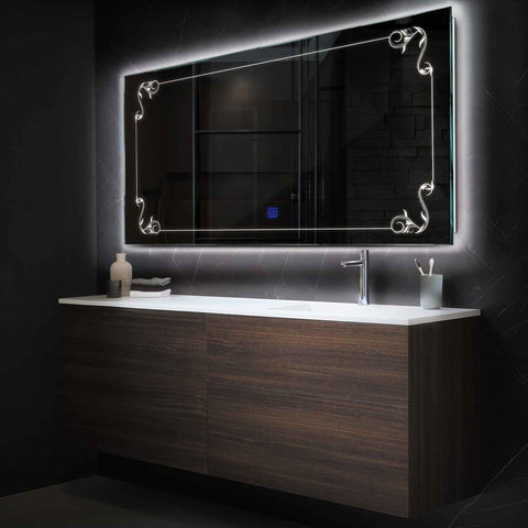 LED Spiegel Rechthoekig | met Touch-Knop | Neutraal wit licht - Reyze Serie Good Vibes Model 5