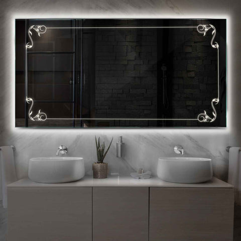 LED Spiegel Rechthoekig | Zonder Touchknoppen | Neutraal wit licht - Reyze Serie Good Vibes Model 5