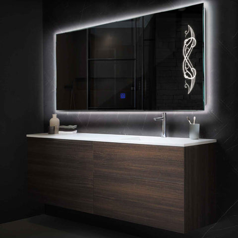 LED Spiegel Rechthoekig | met Touch-Knop | Neutraal wit licht - Reyze Serie Good Vibes Model 6