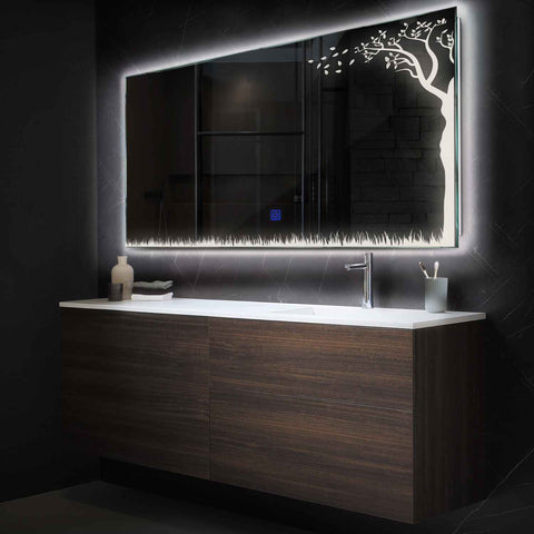 LED Spiegel Rechthoekig | met Touch-Knop | Neutraal wit licht - Reyze Serie Good Vibes Model 8