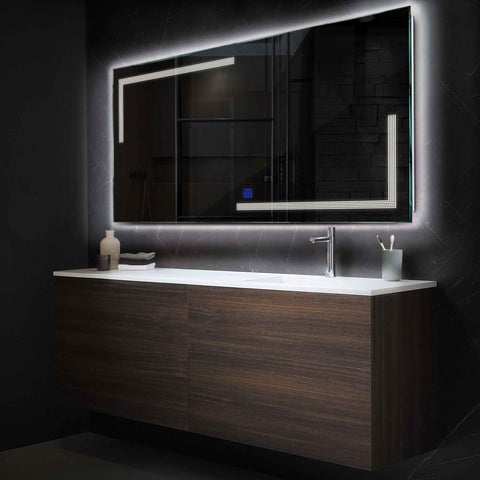 LED Spiegel Rechthoekig | met Touch-Knop | Neutraal wit licht - Reyze Serie Minimal Model 2