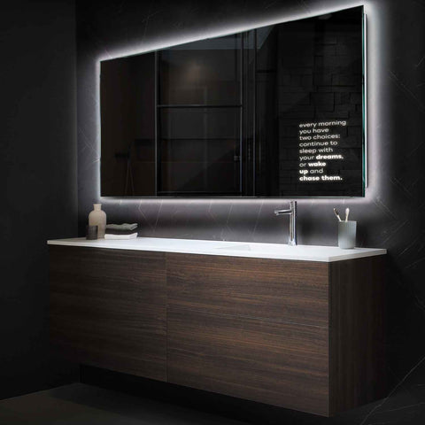 LED Spiegel Rechthoekig | Zonder Touchknoppen | Neutraal wit licht - Reyze Serie Motivated Model 2