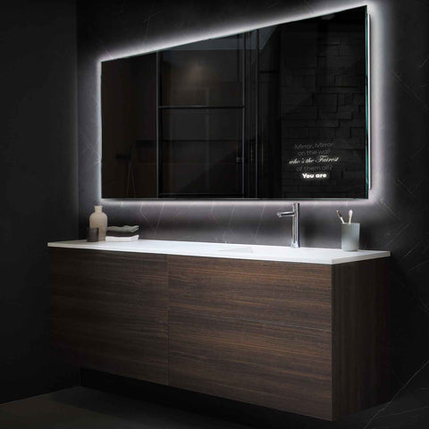 LED Spiegel Rechthoekig | Zonder Touchknoppen | Neutraal wit licht - Reyze Serie Motivated Model 4