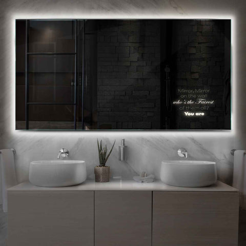 LED Spiegel Rechthoekig | Zonder Touchknoppen | Neutraal wit licht - Reyze Serie Motivated Model 4