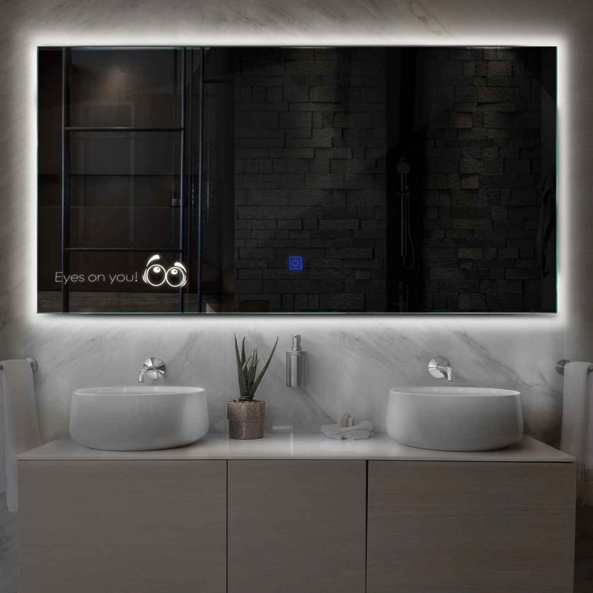 LED Spiegel Rechthoekig | met Touch-Knop | Neutraal wit licht - Reyze Serie Motivated Model 8