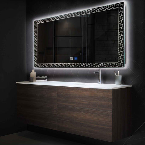 LED Spiegel Rechthoekig | met Touch-Knoppen | en Anti-Condens Functie | Neutraal wit licht - Reyze Serie Official Model 7