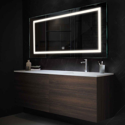 LED Spiegel Rechthoekig | met Touch-Knop | Neutraal wit licht - Reyze Serie Salono Model 1