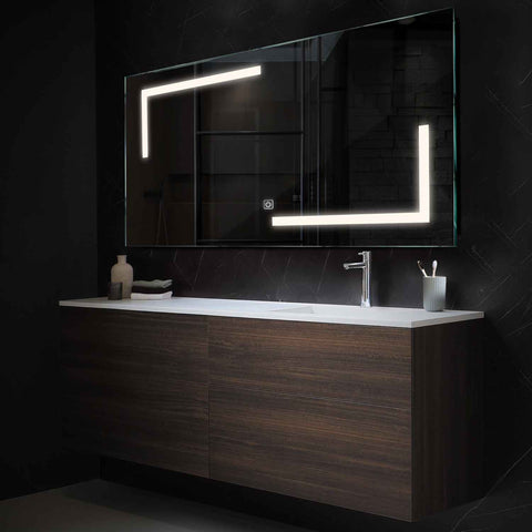 LED Spiegel Rechthoekig | met Touch-Knop | Neutraal wit licht - Reyze Serie Salono Model 3