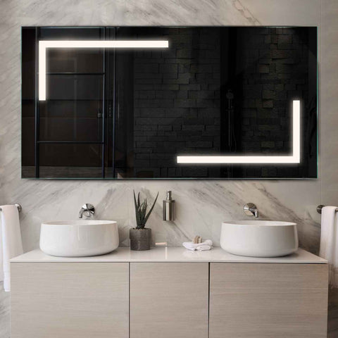 LED Spiegel Rechthoekig | Zonder Touchknoppen | Neutraal wit licht - Reyze Serie Salono Model 3