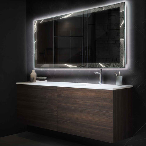 LED Spiegel Rechthoekig | Zonder Touchknoppen | Neutraal wit licht - Reyze Serie Simetria Model 2