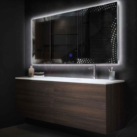 LED Spiegel Rechthoekig | met Touch-Knop | Neutraal wit licht - Reyze Serie Simetria Model 8