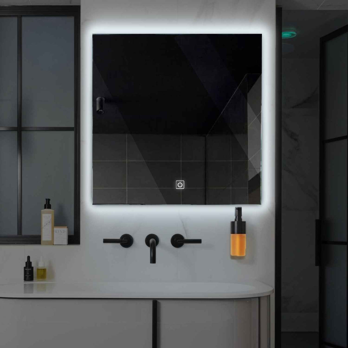 LED Spiegel Vierkant | met Touch-Knop | Koud wit licht - Reyze Serie Ambient Model 1