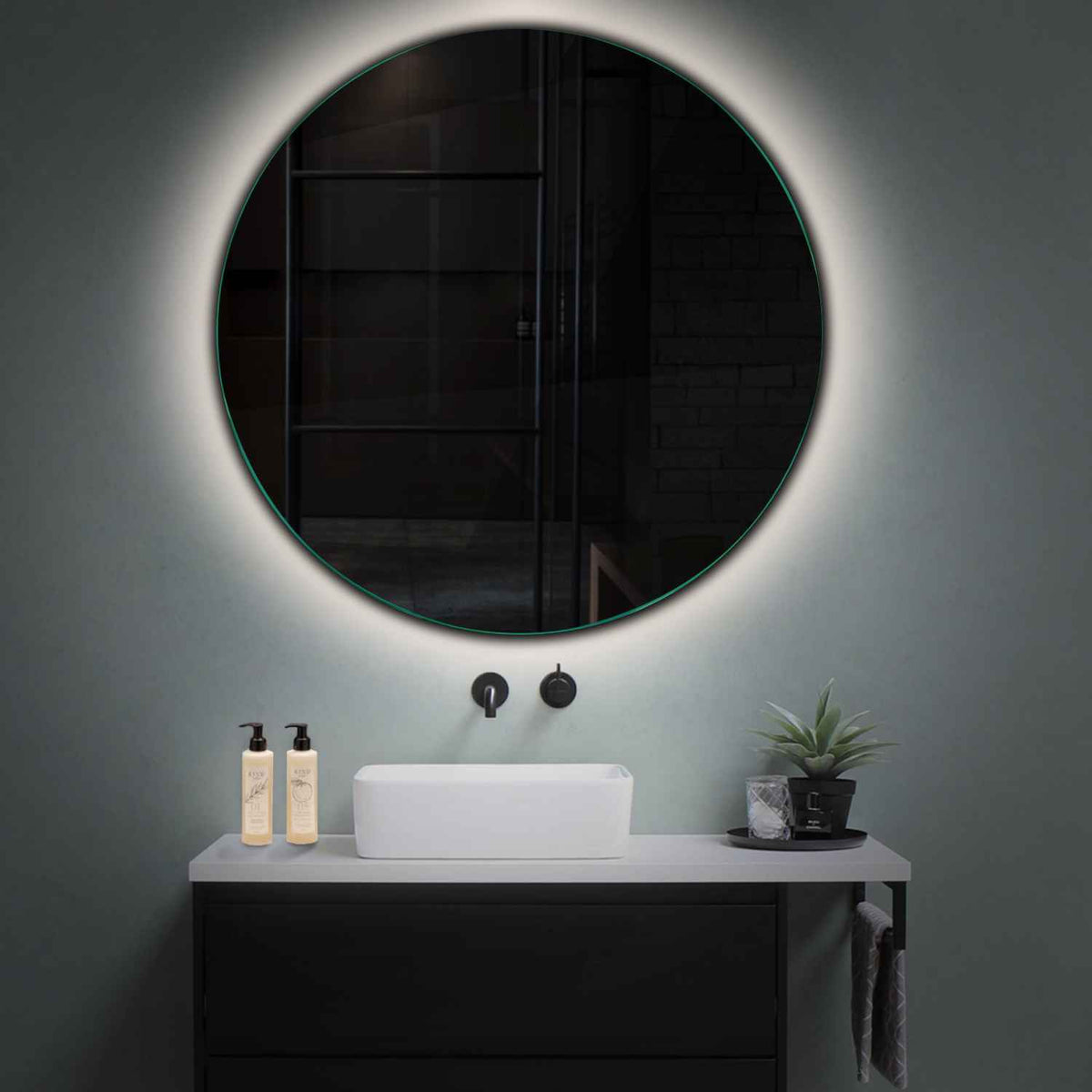 LED Spiegel Rond | Zonder Touchknoppen | Neutraal wit licht - Reyze Serie Ambient Model 1