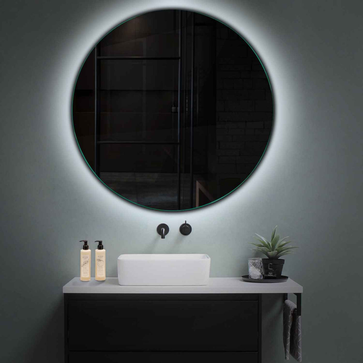 LED Spiegel Rond | Zonder Touchknoppen | Koud wit licht - Reyze Serie Ambient Model 1