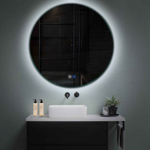 LED Spiegel Rond | met Touch-Knoppen | en Anti-Condens Functie | Koud wit licht - Reyze Serie Ambient Model 1