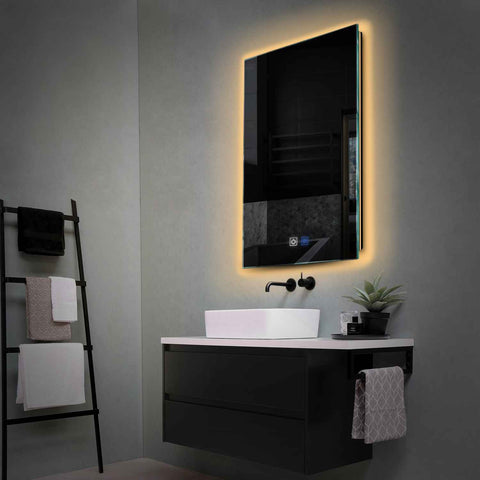 LED Spiegel Verticaal | met Touch-Knoppen | en Anti-Condens Functie | Warm Wit Licht - Reyze Serie Ambient Model 1