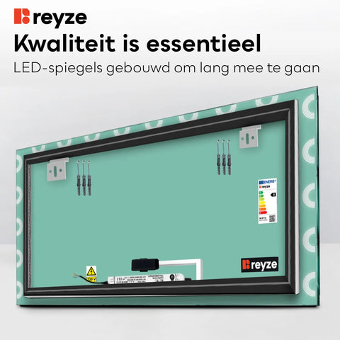 LED Spiegel Rechthoekig | met Touch-Knop | Koud wit licht - Reyze Serie Edge Model 4