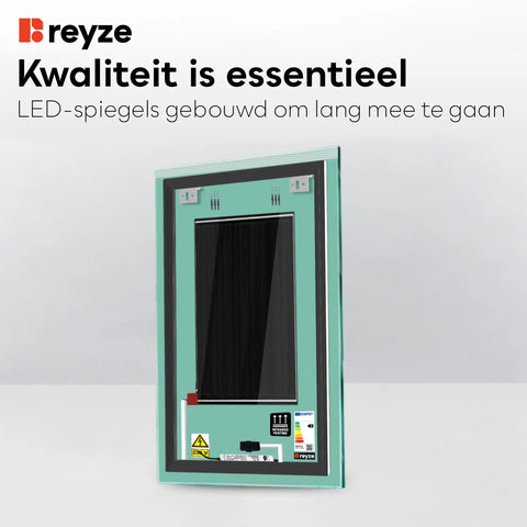 LED Spiegel Verticaal | met Touch-Knoppen | en Anti-Condens Functie | Koud wit licht - Reyze Serie Edge Model 5