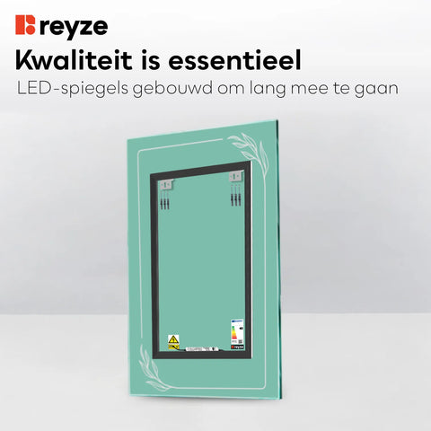 LED Spiegel Verticaal | Zonder Touchknoppen | Warm Wit Licht - Reyze Serie Good Vibes Model 1