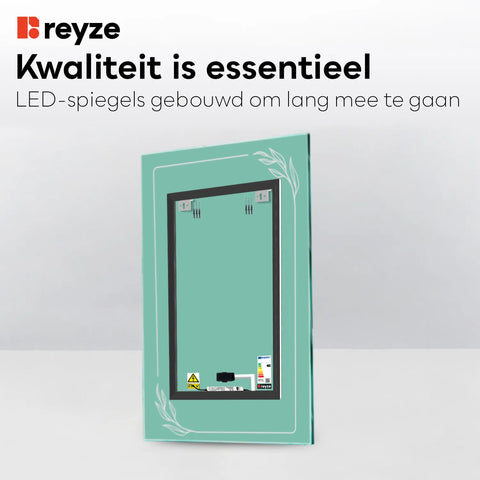 LED Spiegel Verticaal | met Touch-Knop | Neutraal wit licht - Reyze Serie Good Vibes Model 1