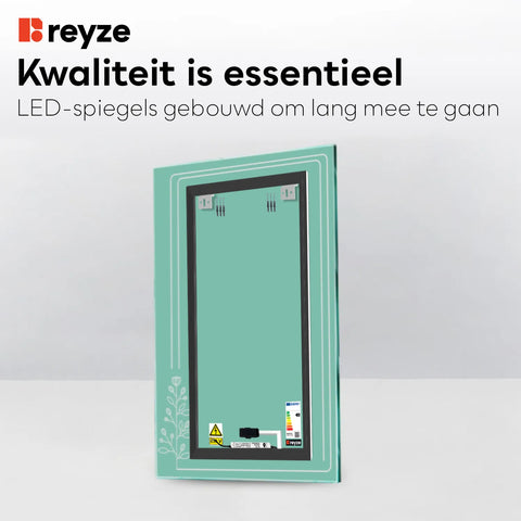 LED Spiegel Verticaal | met Touch-Knop | Warm Wit Licht - Reyze Serie Good Vibes Model 3