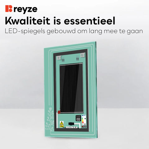 LED Spiegel Verticaal | met Touch-Knoppen | en Anti-Condens Functie | Warm Wit Licht - Reyze Serie Good Vibes Model 3