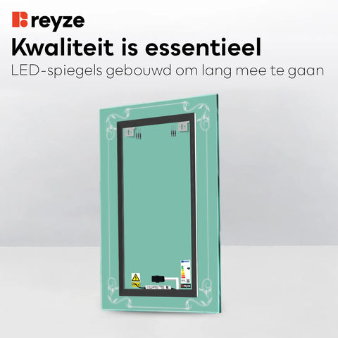 LED Spiegel Verticaal | met Touch-Knop | Warm Wit Licht - Reyze Serie Good Vibes Model 5